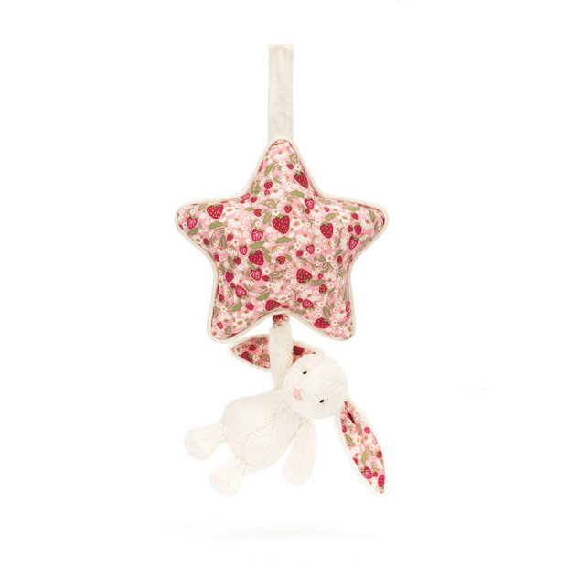 JELLYCAT - BLOSSOM CREAM BUNNY 'BERRY' MUSICAL PULL