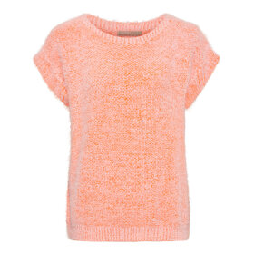 MARTA DU CHATEAU - LAYA KNIT VEST | ORANGE