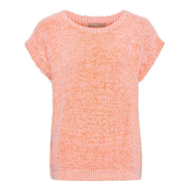MARTA DU CHATEAU - LAYA KNIT VEST | ORANGE