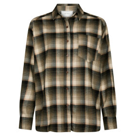 NEO NOIR - DALMA FLANNEL CHECK SHIRT | ARMY
