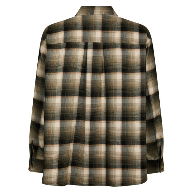NEO NOIR - DALMA FLANNEL CHECK SHIRT | ARMY