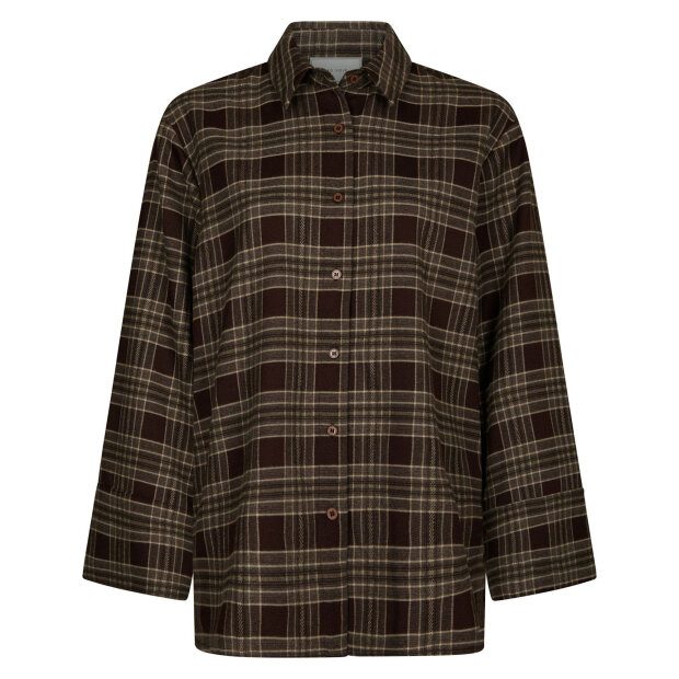 NEO NOIR - DITA FLANNEL CHECK SHIRT | BROWN