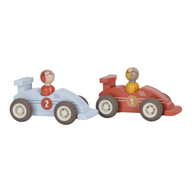 LITTLE DUTCH - RACERBILER M/TRÆK-SLIP & TRÆFIGURER