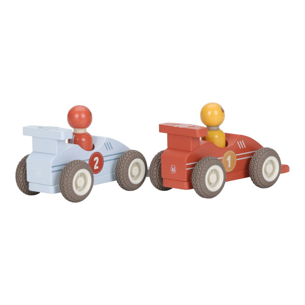 LITTLE DUTCH - RACERBILER M/TRÆK-SLIP & TRÆFIGURER