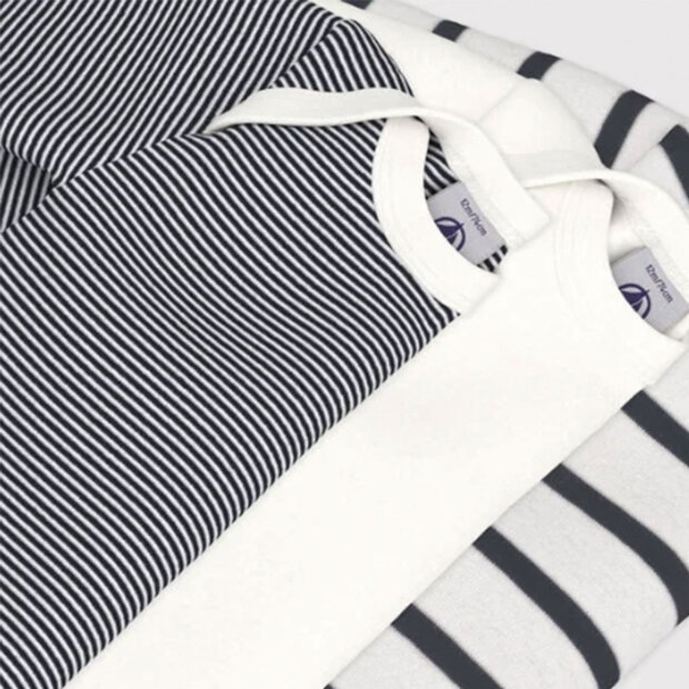 PETIT BATEAU - 3-PAK BODY LS M/RUND HALS | STRIBER