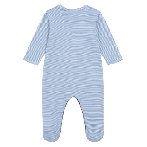 PETIT BATEAU - SLEEPSUIT STRIBET M/FØDDER | STRIBET BLÅ