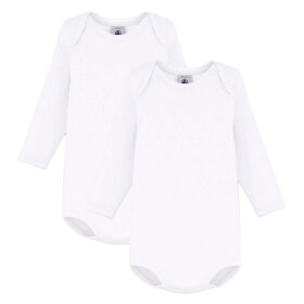 PETIT BATEAU - 2-PAK LS BODY M/RUND HALS | HVID