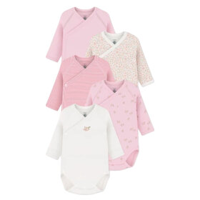 PETIT BATEAU - 5- PAK BODY M/SKRÅLUK GAVEÆSKE | MULTI ROSA