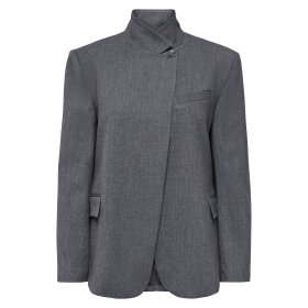 JDY - VALERIE HIGH NECK BLAZER | DARK GREY MELANGE