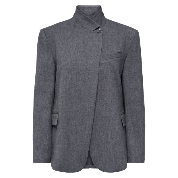 JDY - VALERIE HIGH NECK BLAZER | DARK GREY MELANGE