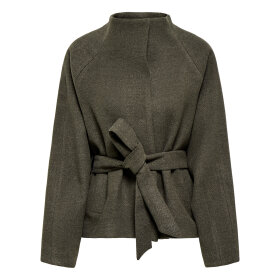 JDY - BLAKE SHORT BELT JACKET | BLACK OLIVE