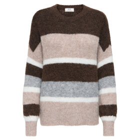 JDY - ZOEY LIFE L/S ON COLORBLOCK PULL | CHOCOLATE BROWN