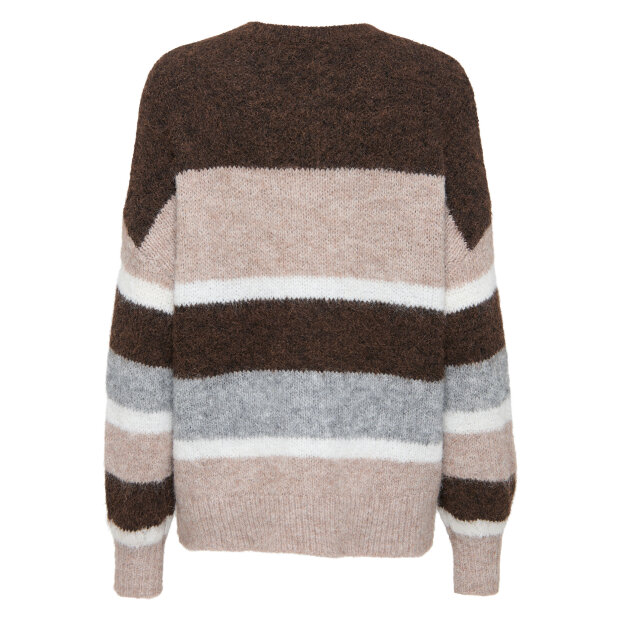 JDY - ZOEY LIFE L/S ON COLORBLOCK PULL | CHOCOLATE BROWN