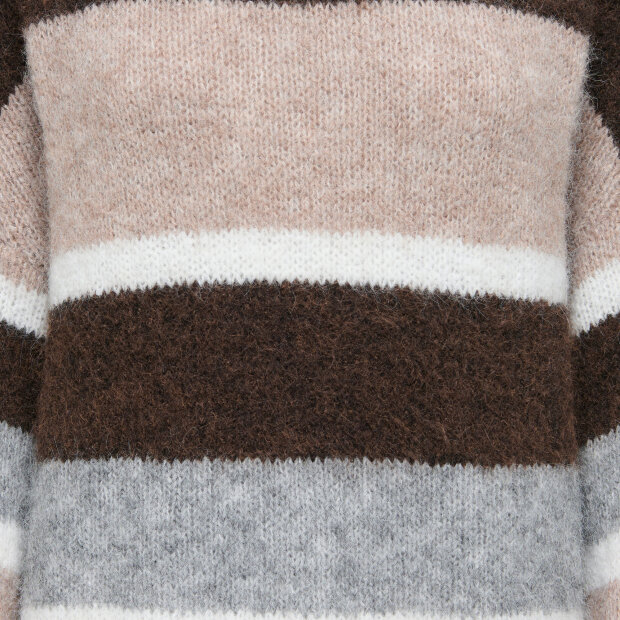 JDY - ZOEY LIFE L/S ON COLORBLOCK PULL | CHOCOLATE BROWN