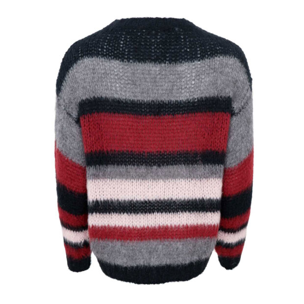 BLACK COLOUR - LINA STRIPED JUMPER | WINE