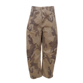 BLACK COLOUR - AILA BARREL PANTS | BROWN CAMOUFLAGE BLACK COLOUR - AILA BARREL PANTS | BROWN CAMOUFLAGE