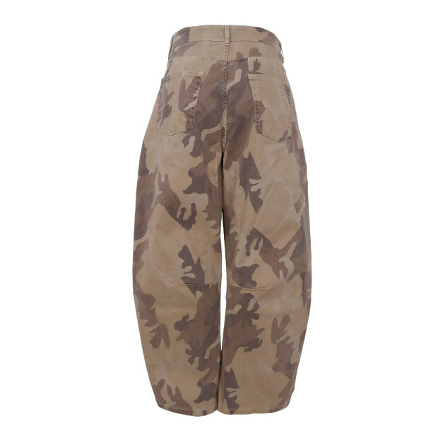 BLACK COLOUR - AILA BARREL PANTS | BROWN CAMOUFLAGE