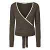 RETHINKIT STUDIOS - MERINO WOOL WRAP CARDIGAN HAZE | DARK BROWN MELANGE RETHINKIT STUDIOS - MERINO WOOL WRAP CARDIGAN HAZE | DARK BROWN MELANGE