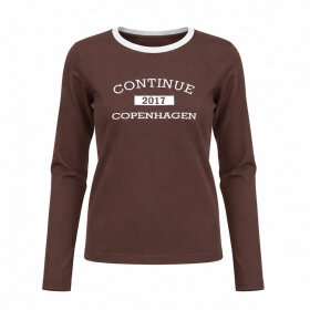 CONTINUE COPENHAGEN - DEA T-SHIRT LONG SLEVE | BROWN