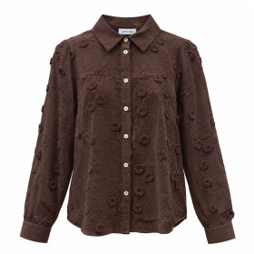 CONTINUE COPENHAGEN - MINNA LONG SLEVE SKJORTE | BROWN