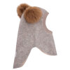 HUTTELIHUT - BALACLAVA WOOL ALPACA POMPOMS | CAMEL MELANGE HUTTELIHUT - BALACLAVA WOOL ALPACA POMPOMS | CAMEL MELANGE