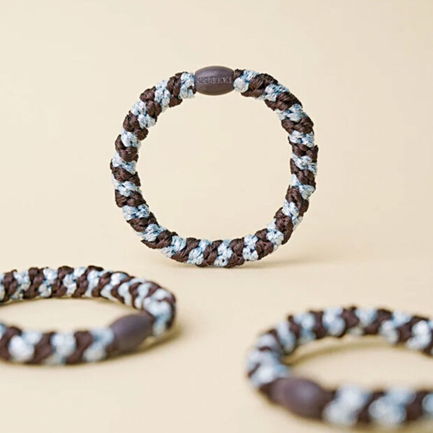 BON DEP - KKNEKKI HÅRELASTIK | BROWN SEABLUE GLITTER STRIPE