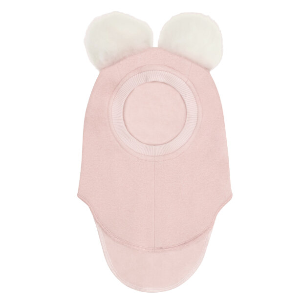 HUTTELIHUT - BALACLAVA WOOL ALPACA POMPOMS | ROSE SMOKE