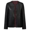 DEPECHE - ZITA 2 IN 1 SHORT JACKET | DEEP PLUM/BLACK COMBI DEPECHE - ZITA 2 IN 1 SHORT JACKET | DEEP PLUM/BLACK COMBI