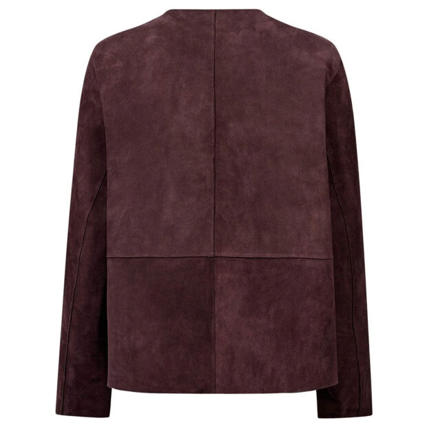 DEPECHE - ZITA 2 IN 1 SHORT JACKET | DEEP PLUM/BLACK COMBI