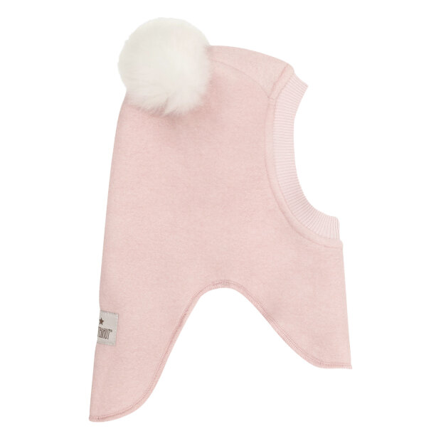 HUTTELIHUT - BALACLAVA WOOL ALPACA POMPOMS | ROSE SMOKE