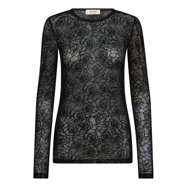 MOS MOSH - ROSE MESH BLOUSE | BLACK