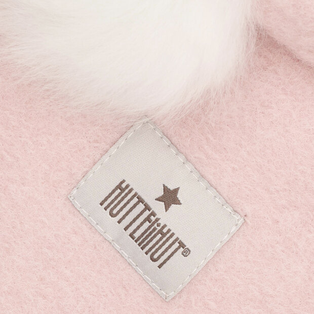 HUTTELIHUT - BALACLAVA WOOL ALPACA POMPOMS | ROSE SMOKE
