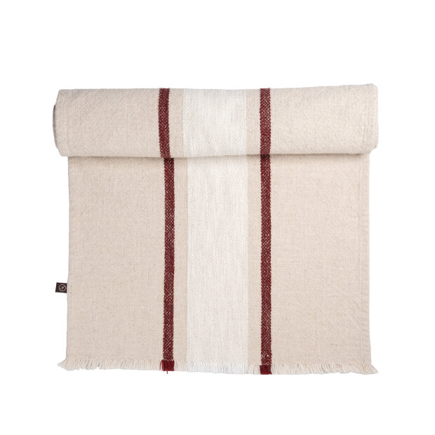 ERNST - TABLERUNNER | NATUR/HVID/RØD