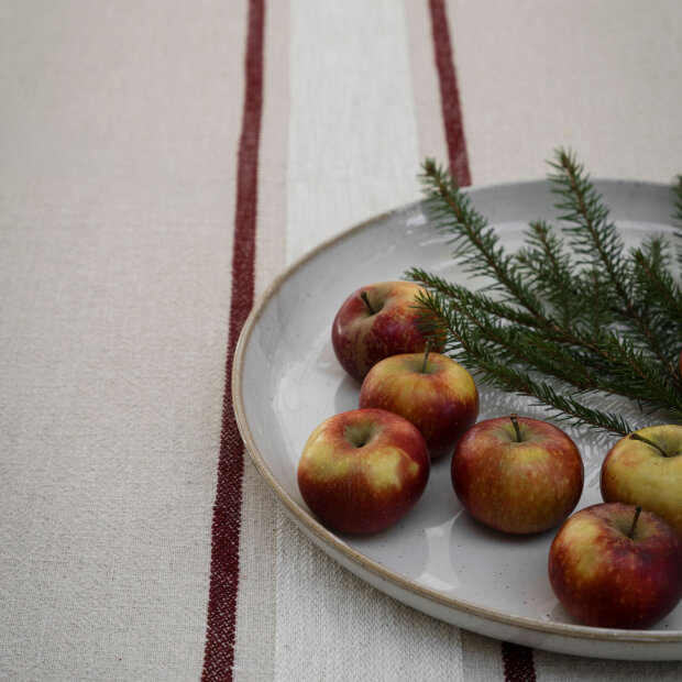 ERNST - TABLERUNNER | NATUR/HVID/RØD
