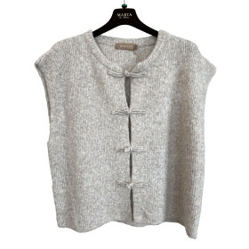 MARTA DU CHATEAU - CELESTIA KNIT VEST | BEIGE