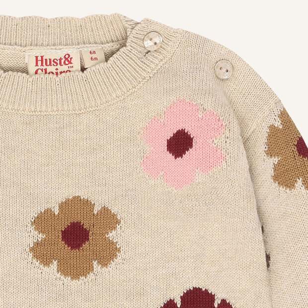 HUST AND CLAIRE - PUSLE FLOWER | OLD BEIGE MELANGE