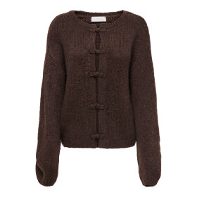 JDY - DINEA L/S ON MANDARIN CARDIGAN | CHOCOLATE BROWN