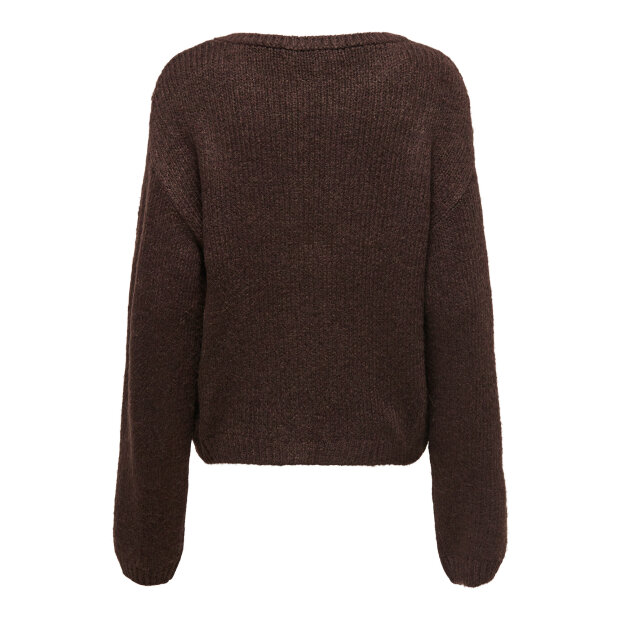 JDY - DINEA L/S ON MANDARIN CARDIGAN | CHOCOLATE BROWN