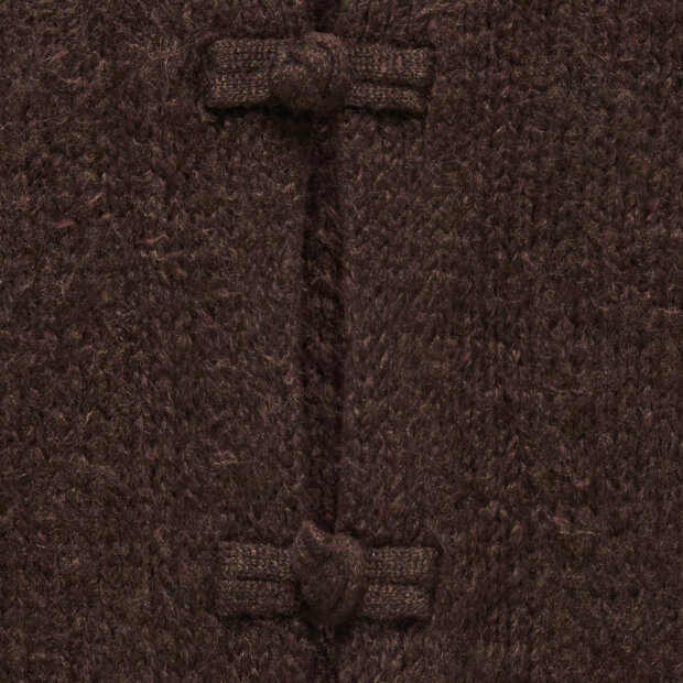 JDY - DINEA L/S ON MANDARIN CARDIGAN | CHOCOLATE BROWN