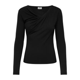 JDY - IRENA L/S WATERFALL TOP | BLACK