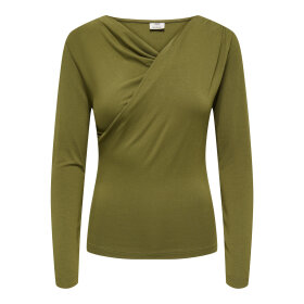 JDY - IRENA L/S WATERFALL TOP | DARK OLIVE