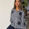 CONTINUE COPENHAGEN - EMILIA CHECK SHIRT | NAVY CHECK