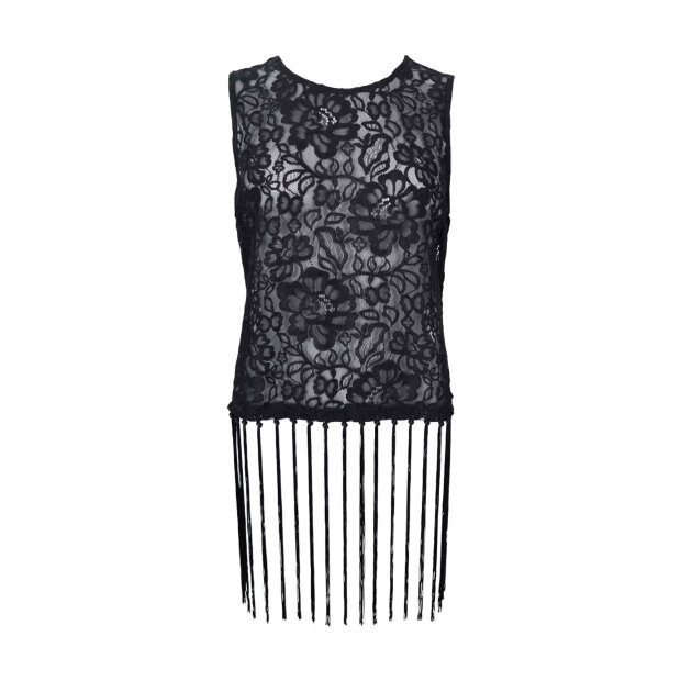 BLACK COLOUR - VEA FRILL TOP | BLACK