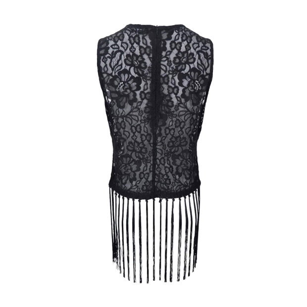 BLACK COLOUR - VEA FRILL TOP | BLACK
