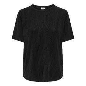 JDY - KIWI S/S O-NECK TOP | BLACK/GLITTER