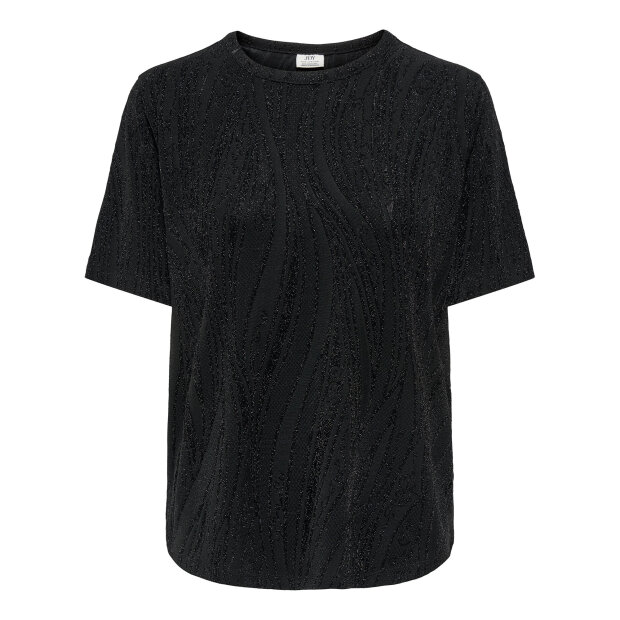 JDY - KIWI S/S O-NECK TOP | BLACK/GLITTER