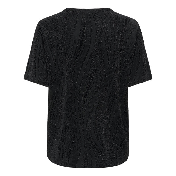 JDY - KIWI S/S O-NECK TOP | BLACK/GLITTER