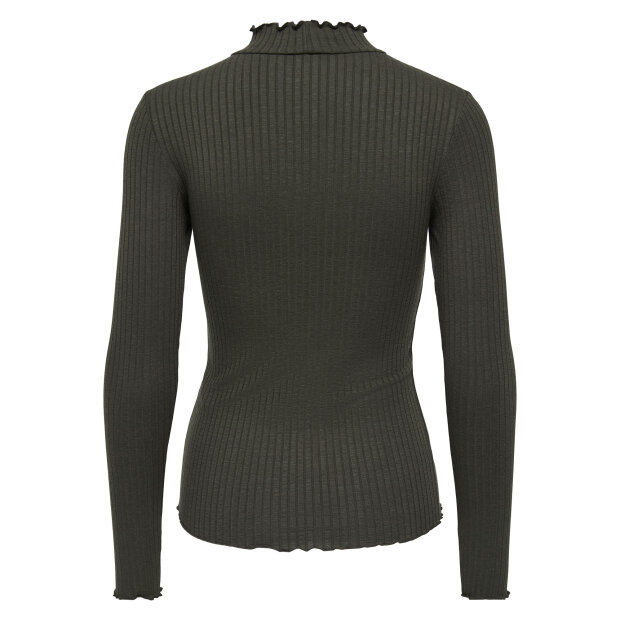 JDY - FRANSISKA L/S HI-NECK TOP | BLACK OLIVE