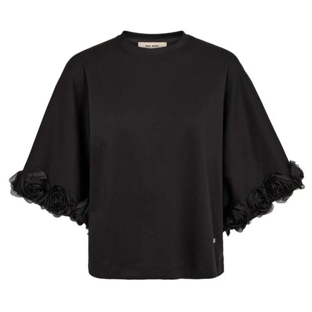 MOS MOSH - ROSETTE O-SS TEE | BLACK