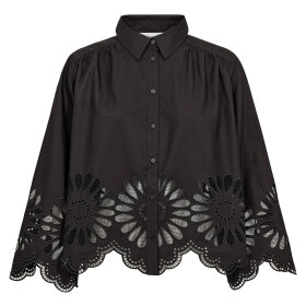 CO COUTURE - MELISE EMB. LS SHIRT | BLACK